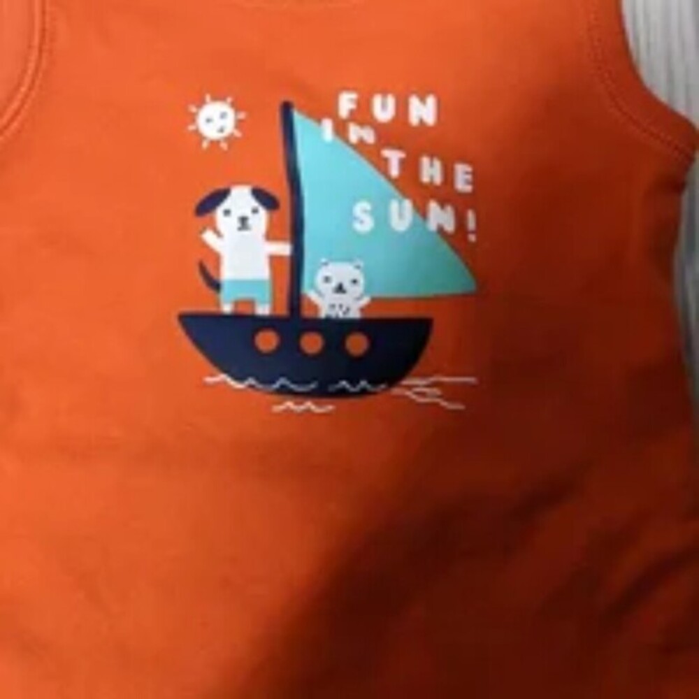 Boy's Carter's Fun in‎ the Sun Tank Onesie Size 6M (B31) - Picture 2 of 2